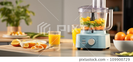 a food processor in a kitchen is taking carrots a food processor in a kitchen is taking carrots 109900729
