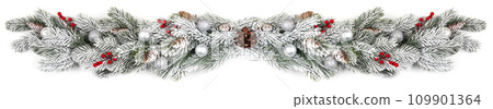 christmas border isolated on white christmas border isolated on white 109901364