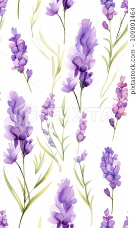 Seamless background with blooming lavender Seamless background with blooming lavender 109901464