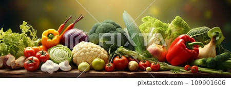 Background of fresh variety of vegetables Background of fresh variety of vegetables 109901606