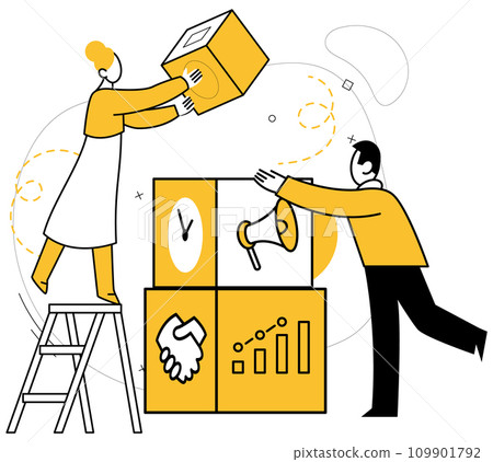 Partnership collaboration vector illustration. Partnership and collaboration redefine success through teamwork and efficient communication Together, company thrives on strength cooperation Partnership collaboration vector illustration. Partnership and collaboration redefine success through teamwork and efficient communication Together, company thrives on strength cooperation 109901792