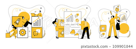 Team strategy vector illustration. Success in business is journey guided by well-defined team strategy concept Team spirit propels business towards achievement and continuous improvement 109901844