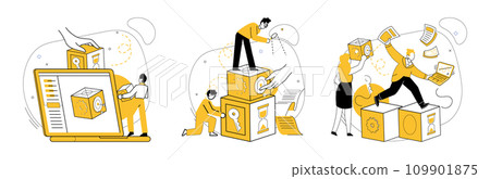 Team strategy vector illustration. Success in business is journey guided by well-defined team strategy concept Team spirit propels business towards achievement and continuous improvement 109901875
