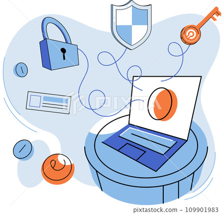 Digital currency vector illustration. Digital currency metaphors highlight transformative power cryptocurrencies in financial world Financial institutions are exploring use digital currencies 109901983