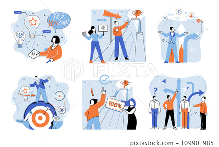 Start up vector illustration. Creativeness and creativity are essential for standing out in competitive start up landscape Embracing conceptual approach can lead to breakthroughs and innovative 109901985