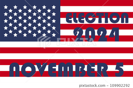 2024 Presidential election day in USA, november 5, card design. Vote for your future 109902292
