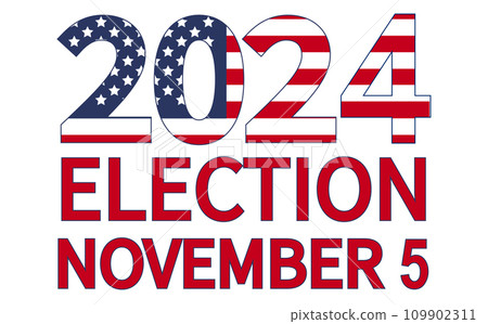 2024 Presidential election day in USA, november 5, card design. Vote for your future 109902311
