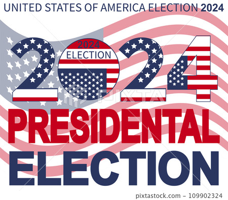 2024 Presidential election day in USA, november 5, card design. Vote for your future 109902324