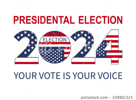 2024 Presidential election day in USA, november 5, card design. Vote for your future 109902325