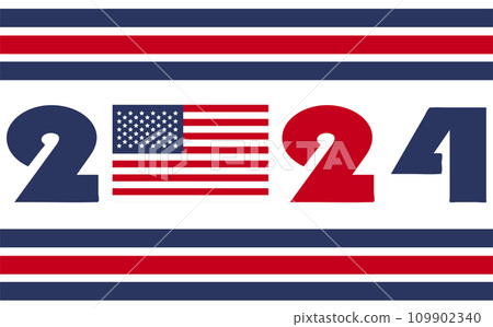 2024 Presidential election day in USA, november 5, card design. Vote for your future 109902340
