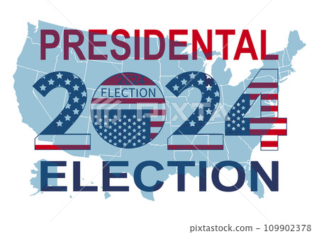2024 Presidential election day in USA, november 5, card design. Vote for your future 109902378