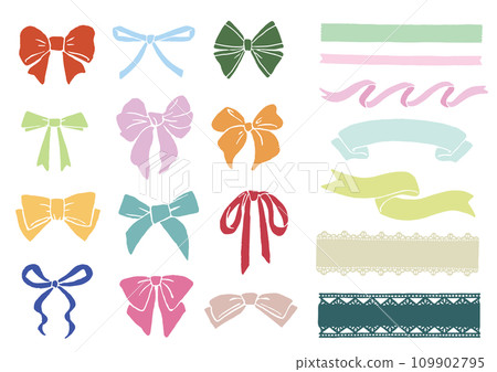 Plain ribbon illustration set 109902795