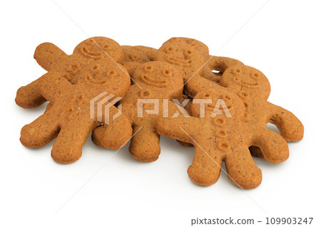 Gingerbread man isolated on white background 109903247