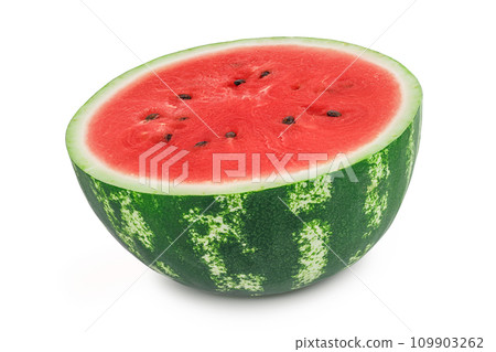 half of watermelon isolated on white background with full depth of field half of watermelon isolated on white background with full depth of field 109903262