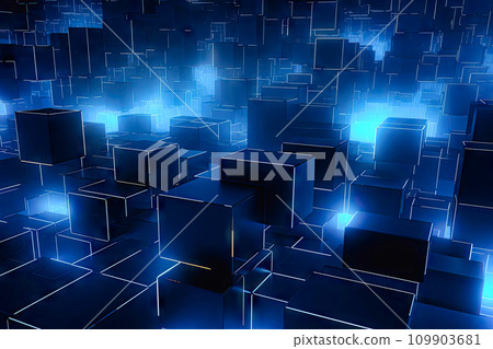 AI-generated content. an abstract composition of cubes in the shape 109903681