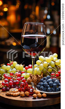AI-generated content. close up of a glass of red wine AI-generated content. close up of a glass of red wine 109903949