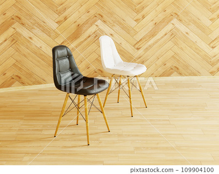 【3DCG】黑白伊姆斯貝殼椅 109904100