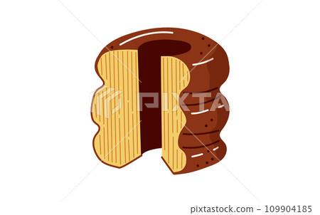Baumkuchen layered cake for christmas time.German traditional pastry Baumkuchen layered cake for christmas time.German traditional pastry 109904185