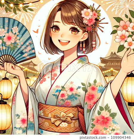 一個穿著和服的女人 一個穿著和服的女人 109904346