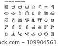 Public bath, hot spring, sauna, etc. icon set_line 109904561