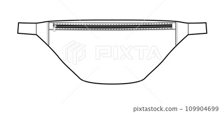 Belt Bag silhouette. Fashion accessory technical illustration. Vector satchel front 3-4 view for Men, women 109904699