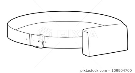 Belt Bag silhouette. Fashion accessory technical illustration. Vector satchel front 3-4 view for Men, women 109904700