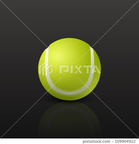 Vector 3d Realistic Green Textured Tennis Ball Icon Set Closeup. Tennis Ball Design Template for Sports Concept, Competition, Advertisement. Front View. Vector Illustration 109904922
