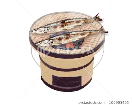Grilled saury (with shichirin) 109905405
