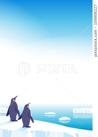 企鵝仰望天空的插圖 109906227