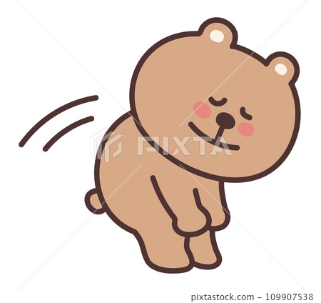 可愛的熊插畫鞠躬 109907538
