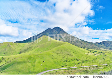[Mt. Yufu seen from Yufu Silky Road] Kawakami, Yufuin-cho, Yufu City, Oita Prefecture 109907689