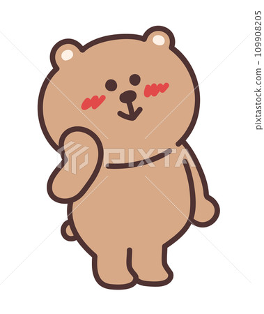 Cute bear illustration shy Cute bear illustration shy 109908205