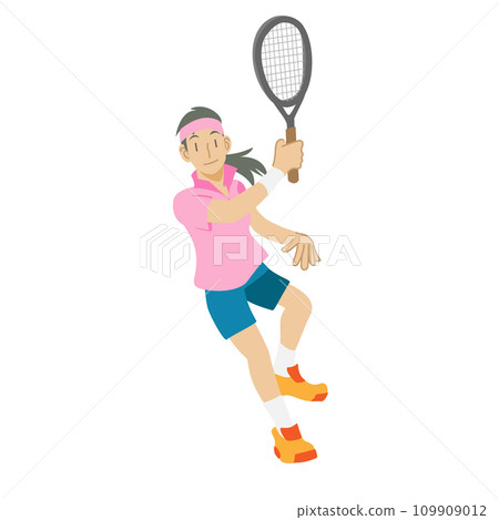 A woman enjoying tennis A woman enjoying tennis 109909012