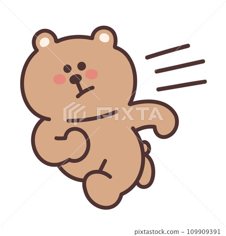 跑得快的可愛熊插畫 109909391