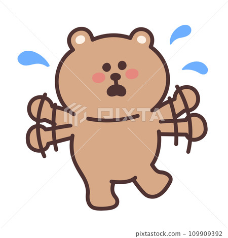 可愛的熊插畫不耐煩 109909392