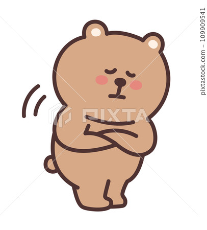 可愛的熊插畫點頭同意 109909541