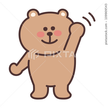 可愛的熊插畫揮舞著 109909543