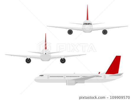 飛機的前部、後部和側面 109909570