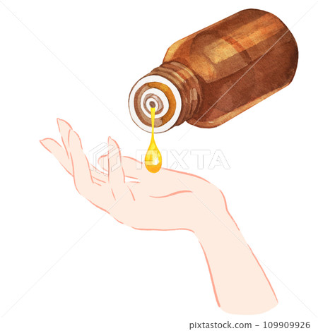 美容護理圖像插圖油化妝品手 109909926