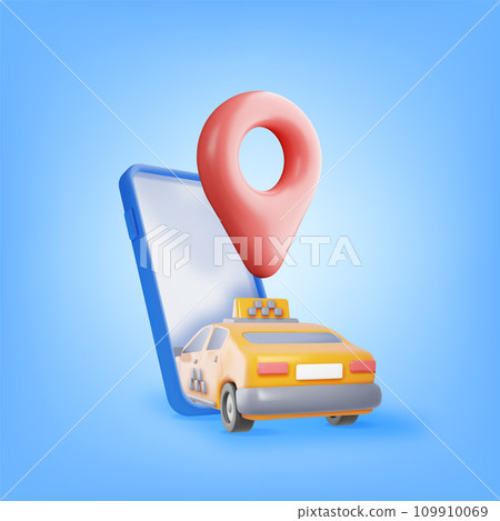 3D Taxi Car Sedan in Mobile Phone 109910069