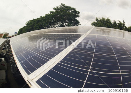 Solar panels on the roof of Parking. 109910166