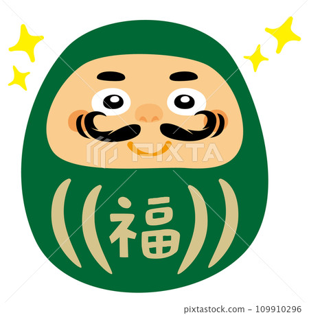 眼睛閃亮的達摩可愛流行插畫 109910296