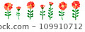 Illustration material of orange wild flowers made with collage 109910712