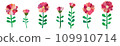 Illustration material of wild flowers made with collage 109910714