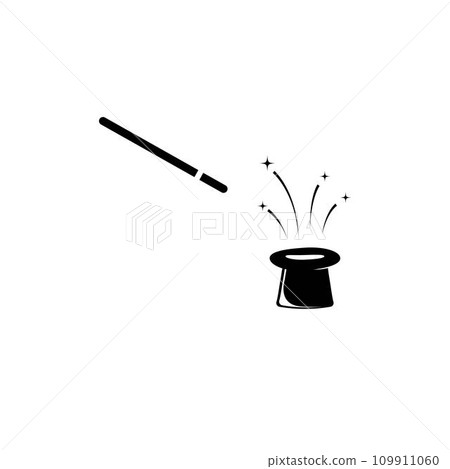 magic wand and magic hat logo illustration design magic wand and magic hat logo illustration design 109911060