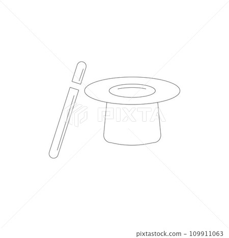 magic wand and magic hat logo illustration design magic wand and magic hat logo illustration design 109911063