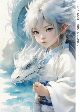 水神童子白龍的好運插畫藝術（AI 生成圖像） 109912040
