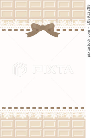 Chocolate bar and delicate lace frame_white chocolate Chocolate bar and delicate lace frame_white chocolate 109912289