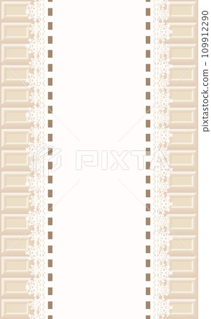Chocolate bar and delicate lace frame_white chocolate Chocolate bar and delicate lace frame_white chocolate 109912290