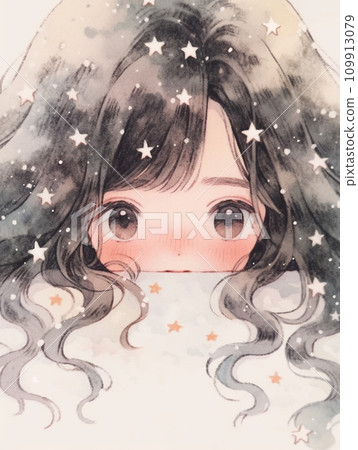 黑髮小星星可愛女孩 109913079